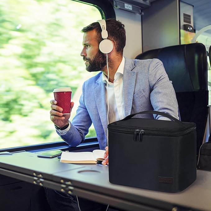 Gloppie Insulated Lunch Bag Lunch Box for Men Women Lunchbox Cooler Bag for Work Picnic, Idea for Gift, Black