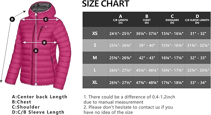 Little Donkey Andy Women's Packable Lightweight Puffer Jacket Hooded Windproof Winter Coat with Recycled Insulation