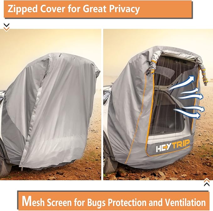 HEYTRIP SUV Tailgate Tent with Poles Awning Shade Waterproof Windproof Hatchback Camping Car Tent, Universal Fit Most SUV/Van/MPV/CUV
