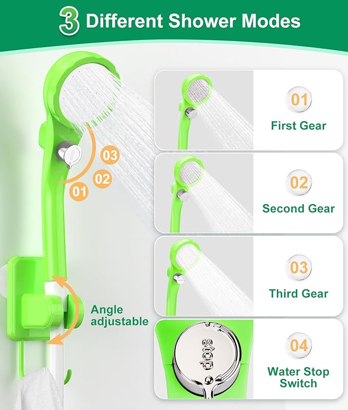 WADEO Portable Shower for Camping, Outdoor Electric Shower Rechargeable Pump with Intelligent Digital Display, Camping Shower Head Nozzle for Camping, Hiking, Traveling, Washing