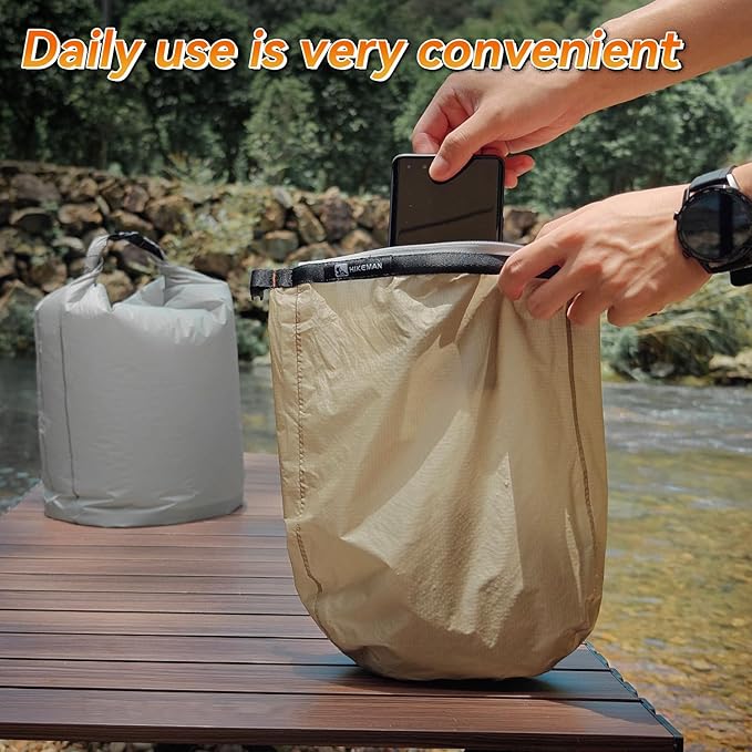 HIKEMAN Dry Bag Waterproof - Ultralight Dry Sack,Outdoor Roll Top Drybags,3-Pack Stuff Sack for Travel,Swimming,Rafting,Boating,Kayaking,Camping,Beach (Green)