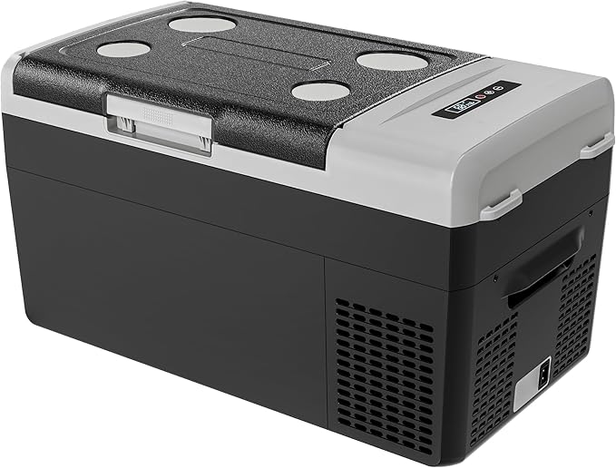 12 Volt Refrigerator Portable Fridge - 21Quart(20L) Electric Cooler Compressor fridge -4℉-68℉, 12/24V DC & 100-240V AC Car Refrigerator for Camping, RV, Fishing, Travel, Home