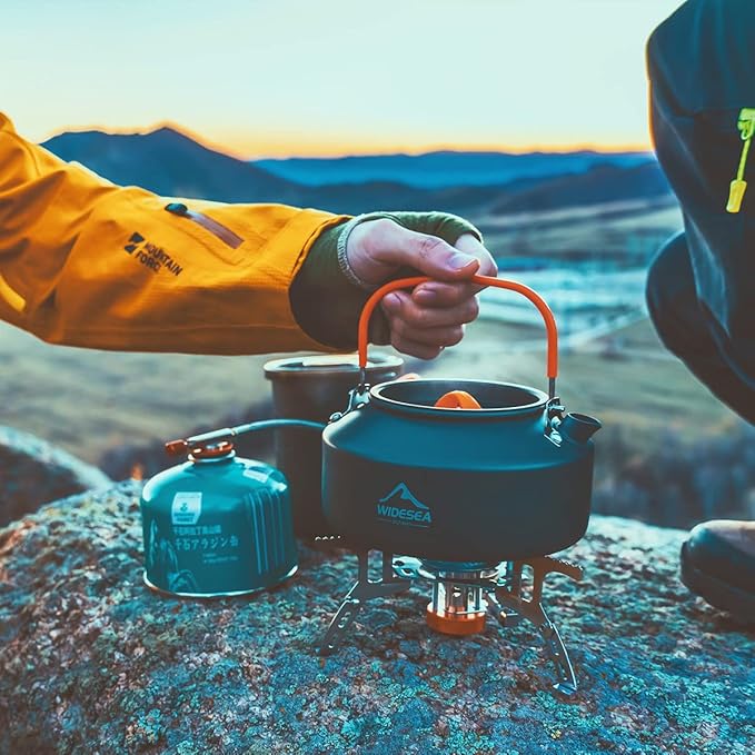 Widesea 1L Camping Kettle Portable Ultralight Aluminum Teapot for Backpacking,Hiking, Camping and Picnic