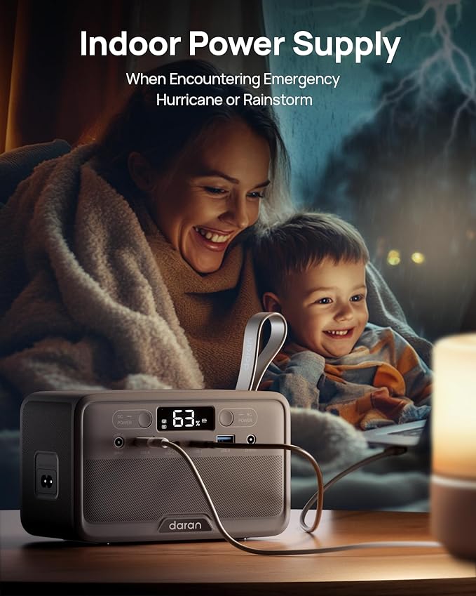 Portable Power Station 28,000mAh LiFePO4 Battery 200W Peak Solar Power Bank,Portable Charger Small Electric Generator with AC Outlets & PD Fast Charging for Home Outdoor Camping Essentials Emergency