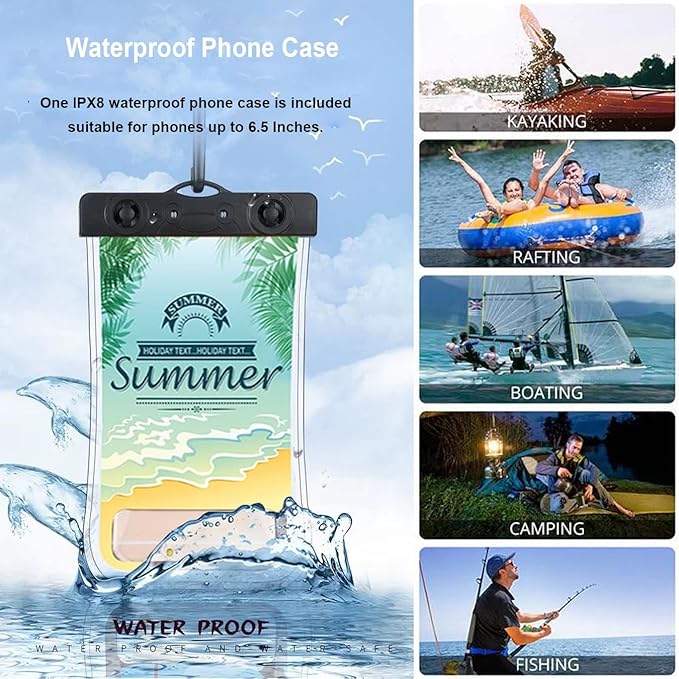 Waterproof Dry Bag,5L/10L/20L Roll Top Lightweight Dry Storage Bag Backpack with Waterproof Phone Case for Travel,Swimming,Boating,Kayaking,Fishing,Camping and Beach (Blue 1pcs, 5L)