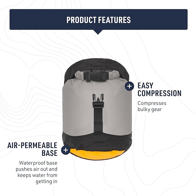 Sea to Summit eVac Ultra-Lightweight Compression Dry Bag, Waterproof Dry Storage, 13 Liter, Highrise Grey