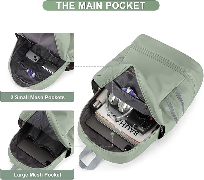 Coofay Gym Backpack for Women - Waterproof, Lightweight, Sports Travel Gym Bag with Shoe Compartment