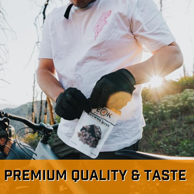 Peak Refuel Fudge Brownie Dessert Bites 4-Pack | Freeze Dried Backpacking and Camping Food | Tasty Trail Treat | High Protein Snack Packs