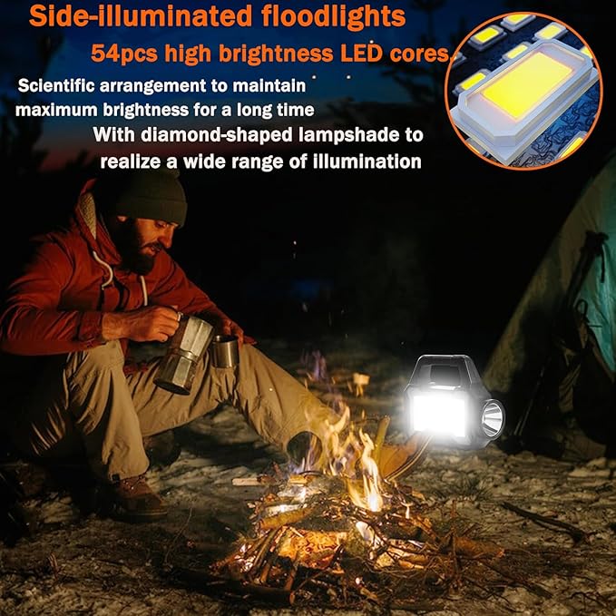 Solar Flashlights for Emergencies,LED Solar Camping Lights,Capacity Battery for Quick Charging,Multi-Functional Flashlights for Emergencies,Perfect for Power Outages,Outdoor Camping,and Hiking-1PCS