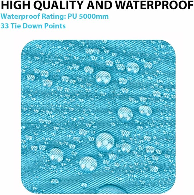 Gold Armour Rainfly Tarp Hammock, Premium 14.7ft/12ft/10ft/8ft Rain Fly Cover, Waterproof Ultralight Camping Shelter Canopy, Survival Equipment Gear Camping Tent Accessories (Sky Blue 10ft x 10ft)