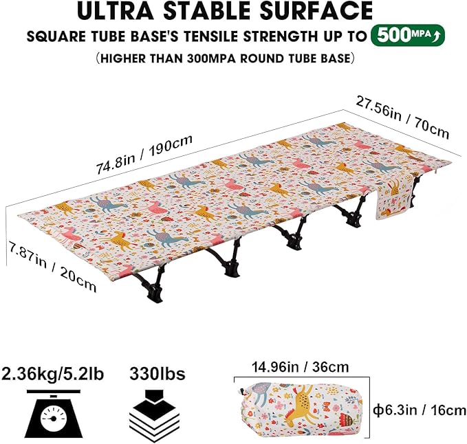 HITORHIKE Camping Cot Compact Folding Cot Bed for Outdoor Backpacking Camping Cot Bed