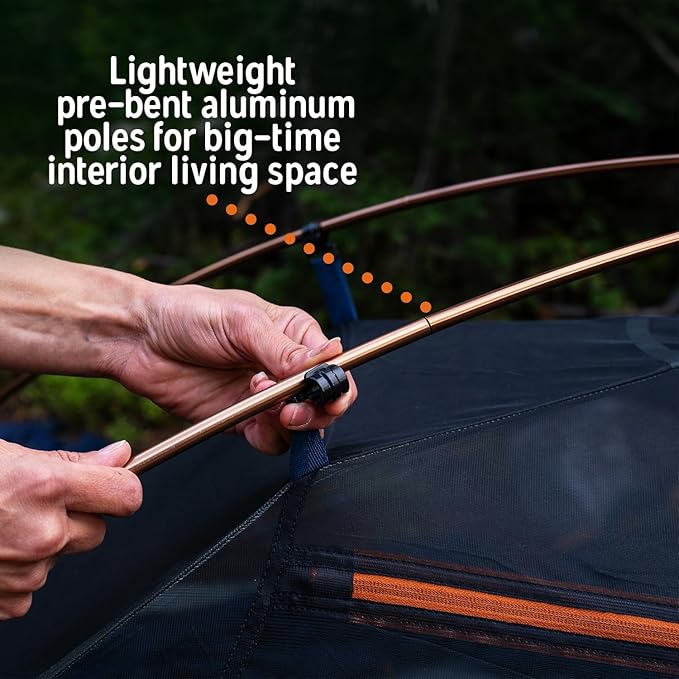 Kelty Late Start Backpacking Tent – Lightweight Two Man Camping Tent Shelter with Quickcorners, Aluminum Poles, Waterproof Poly Fly, Updated for 2024