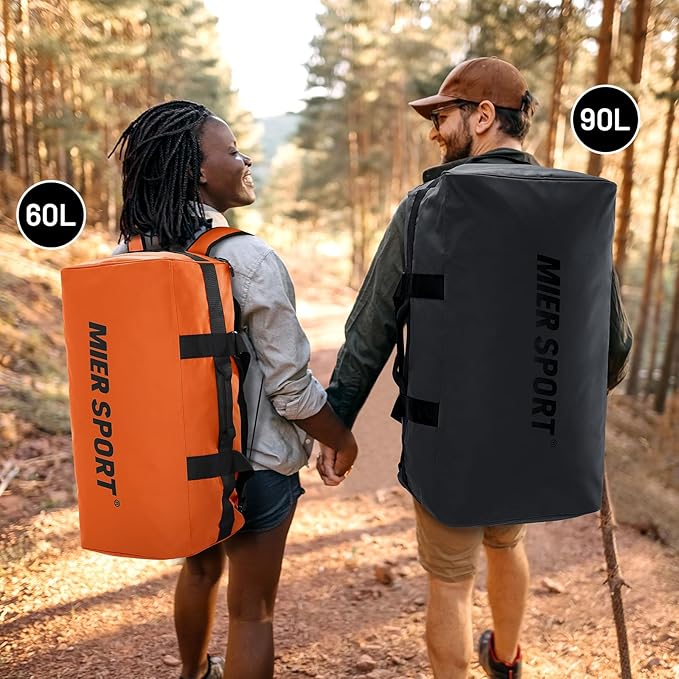 MIER Water Resistant Backpack Duffle Heavy Duty Convertible Duffle Bag with Backpack Straps for Gym, Sports, Travel