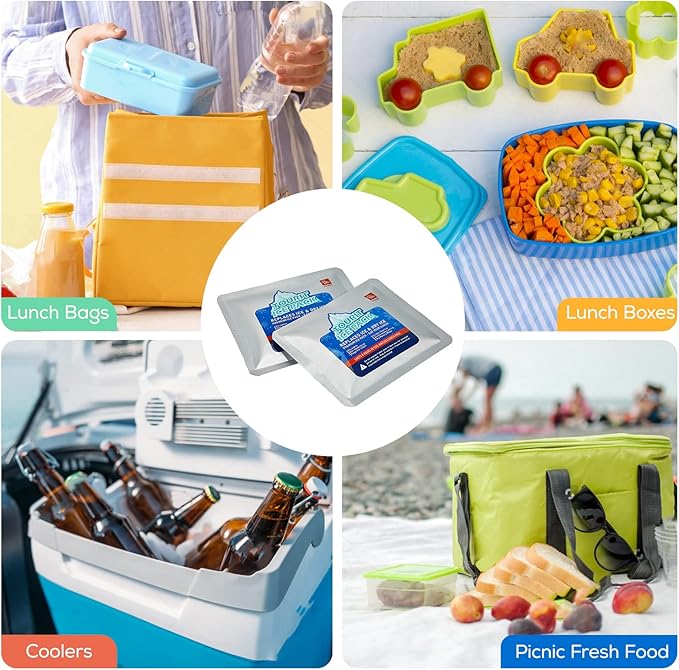 TOURIT Reusable Ice Pack for Coolers Long Lasting Cooler Ice Packs for Cooler Bag Lunch Bags/Boxes, Cooler Backpacks, Freezer Packs for Coolers