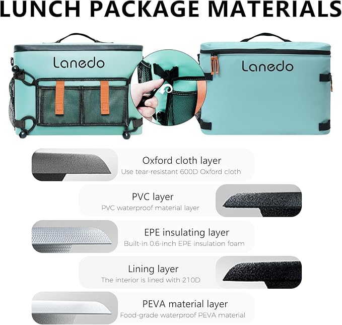 Deep Freeze Cooler Soft Sided Cooler Bag, 34 Can Collapsible Insulated Ice Chest, Large Leakproof Camping & Travel Cooler for Kayaking & Beach