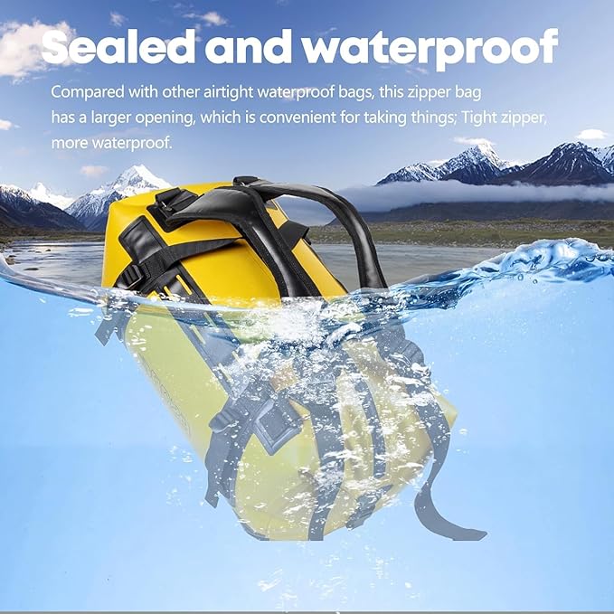 ESONE Dry Bag Waterproof Backpack for Men/Women Waterproof Backpack for Travel Dry Bag Backpack Waterproof Duffel Bag for Kayaking Rafting Boating Swimming Camping Travel Beach 50L