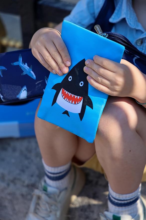 Yumbox Reusable Soft Ice Packs with Fabric Sleeve for Lunch Box and Cooler, Sweatproof, Pack of 2 Gel Ice Packs (Monster Shark)