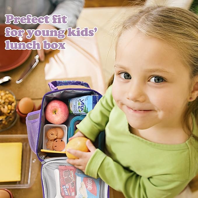 Lunch Box Kids,Premium Insulated Lunch Bag for Girls Boys,Soft Bag Mini Cooler Back to School Thermal Reusable Lunch Bag for Work School Picnic (Mermaid)