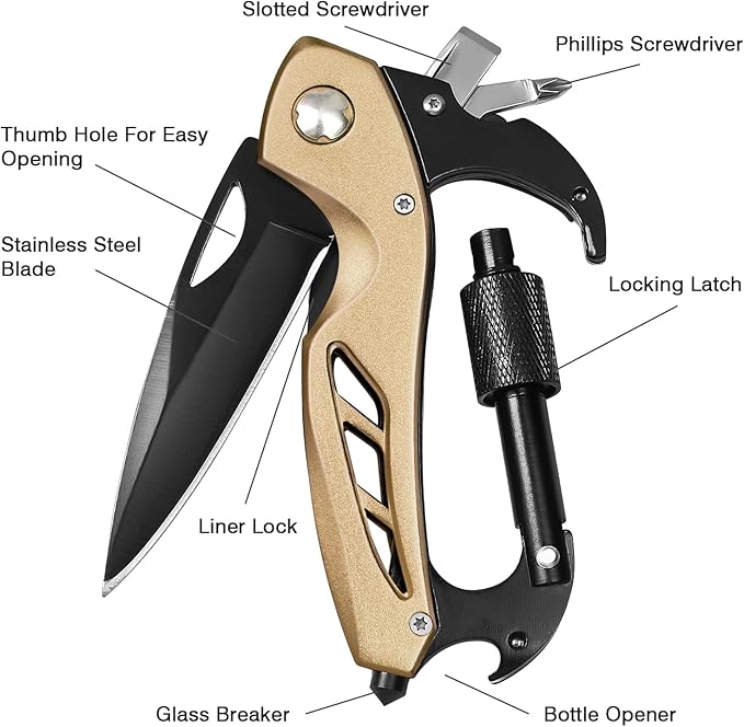 Multitool knife, Gift for Men (Gold)