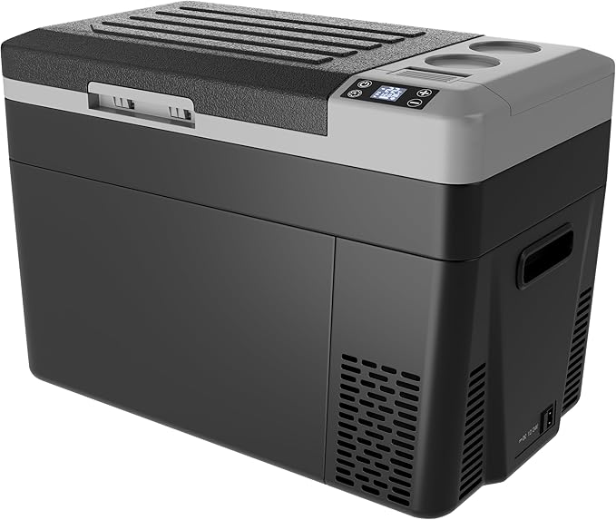 12 Volt Refrigerator Electric Cooler - 32Quart(30L) Refrigerator Compressor 12/24V DC & 100-240V AC, 12V Fridge Usable Battery for Truck, Boat, Camping, Travel, Home
