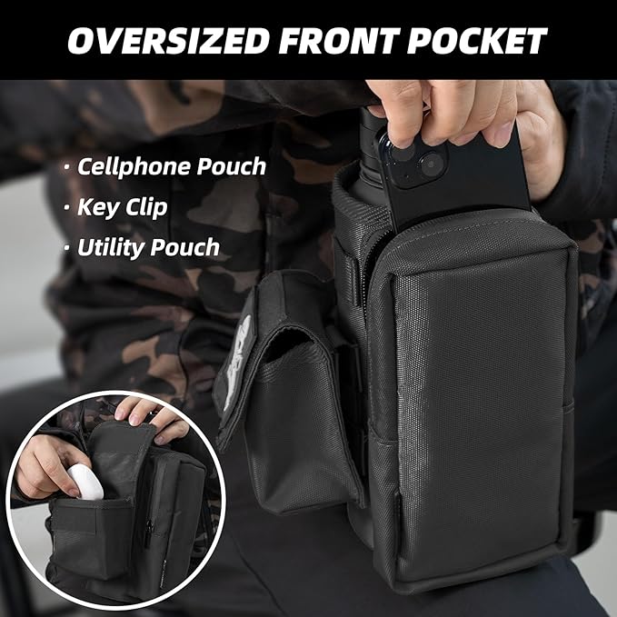 Water Bottle Holder Bag with Molle Strap - Water Bottle Carrier Pouch for Walking, Gym, Camping, Fishing, Hunting 32oz, 64oz, 128oz One Gallon Tactical Carrier Holder