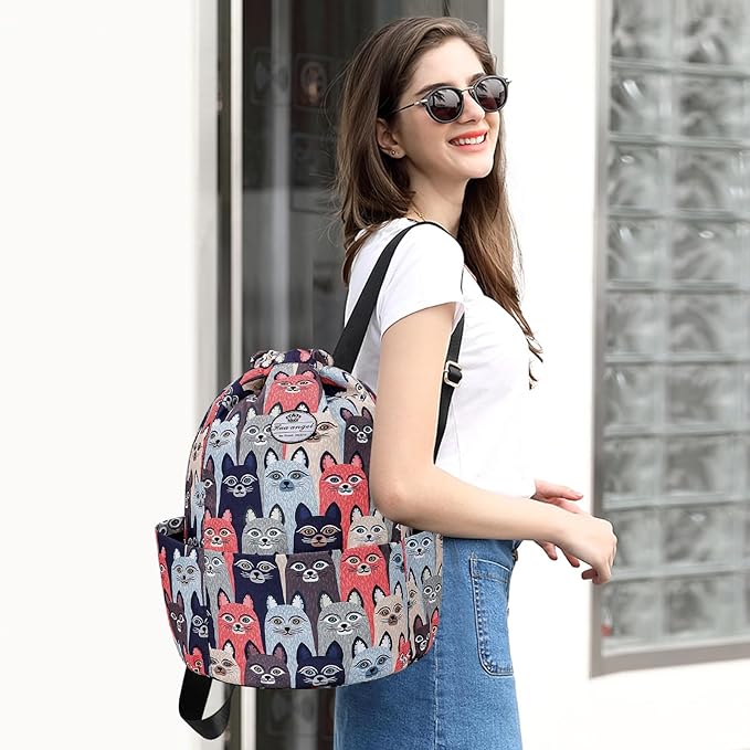 HUA ANGEL Floral Print Drawstring Bag - Lightweight Waterproof Cinch Sackpack with Side Pocket for Men & Women Travel Gym Bag