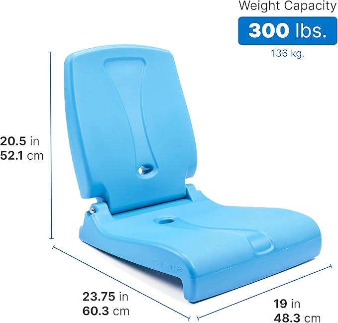 Step2 Folding Flip Seat, Lightweight Portable Outdoor Chair for Poolside, Camping, Beach, Boats, Tailgates, Durable Ground Chair with Back Support for Adults, Bright Pink