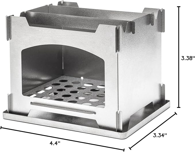 Outdoor Camping Stove - Portable Ultralight Compact Hiking Survival Backpacking Japanese Titanium Wood Stove 0.16lb Made in Japan