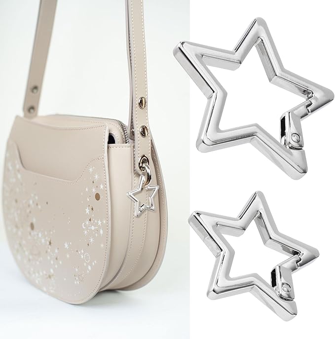Star Carabiner, Zinc Alloy Heavy Duty Star Shaped Keychain Clip, Carabiner Clip for Camping, Hiking, Fishing