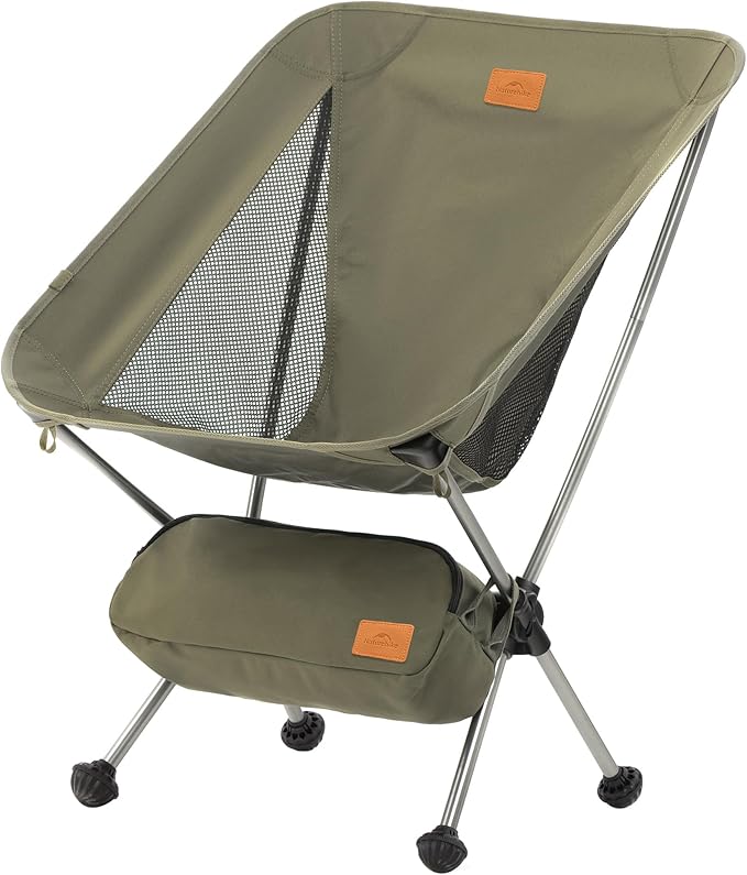 Naturehike YL08 Ultralight Camping Chair, 2.12 LBS Portable Backpacking Chair with Anti-Sinking Feet, Lightweight Compact Collapsible Camp Chair Folding Hiking Chair