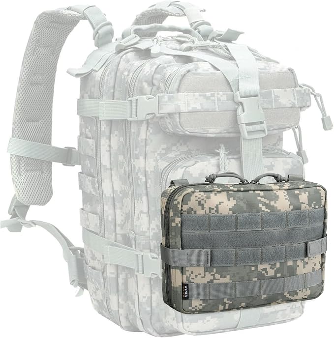 WYNEX Tactical Admin Molle Pouch, Medical EDC EMT Utility Bag Shell Design Attachment Pouches 1000D Nylon Hiking Belt Bags