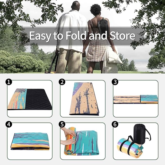 60x80'' Oversized Picnic Blanket Patios Water Proof Sandfree Lightweight Portable Beach Workout Concert Matts Festival Family Camper Trailers Items Motorhome Car Trips Stuff Gift Ideas Boho