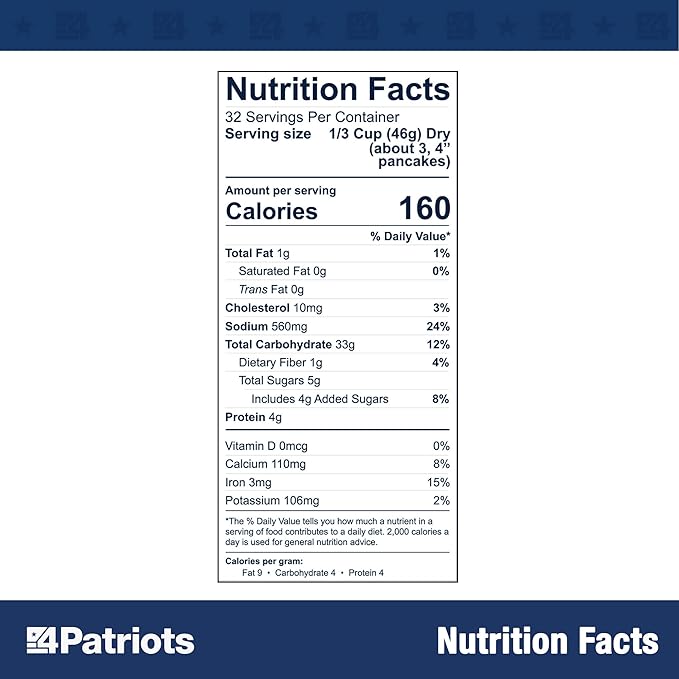 4Patriots Buttermilk Pancakes #10 Can: Survival Pancakes Designed to Last 10 Years, 32 Servings