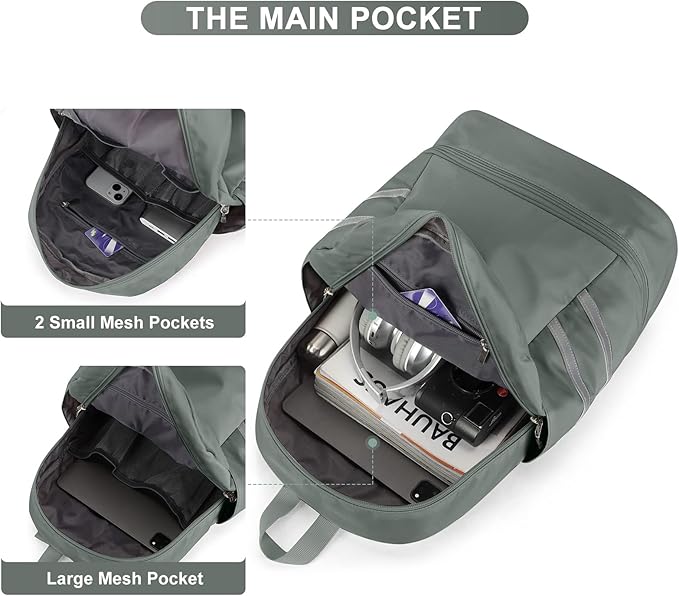 Coofay Gym Backpack for Women - Waterproof, Lightweight, Large Travel & Sports Gym Bag with Shoe Compartment