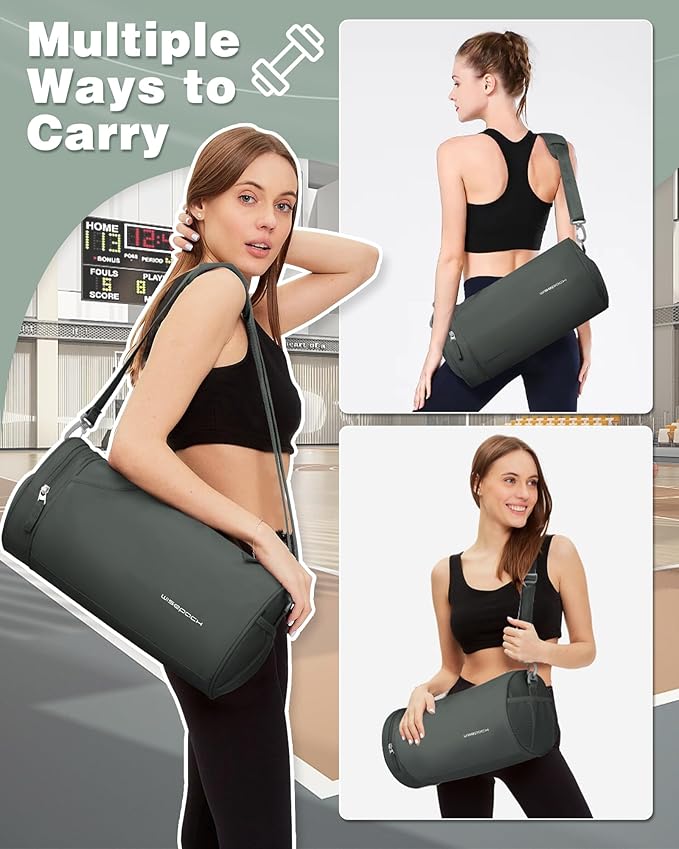 Small Gym Bag for Women,Waterproof Workout Bag Mini Duffle Bag Womens Spotrs Gym Bags Small Travel Duffel Bag with Wet Pocket Carry on Weekender Bags for Dance Swimming,Gym,Yoga,Fitness Dark Green