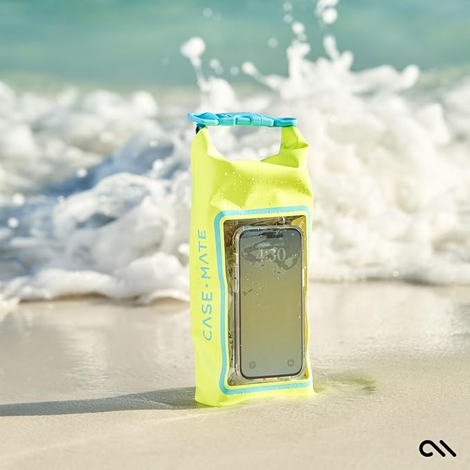 Case-Mate Citrus Splash Mini IP68 Waterproof Bucket Bag - Roll Top Dry Bag 2L Cap with Waterproof Pouch for Swimming Kayaking Boating Travel and More - For Phones Up to 7"