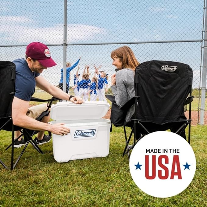 Coleman Marine Cooler with Fully Insulated UV Guard Lid & Body, Keeps Ice for 3+ Days, Great for Boating & Fishing, 52qt/100qt Wheeled/120qt Options