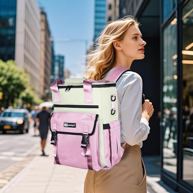 Cooler Backpack, 36 Cans Insulated & Leak Proof Backpack Cooler for Women, Stylish & Portable & Waterproof Cooler Bag, Soft Ice Chest Lunch Box for Beach Picnic Outdoor Travel Work