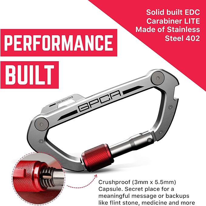 GPCA Carabiner Keychain Clip, Key Organizer, Key Ring, car Key Holder, Multi Tool EDC Gear with Bottle Opener