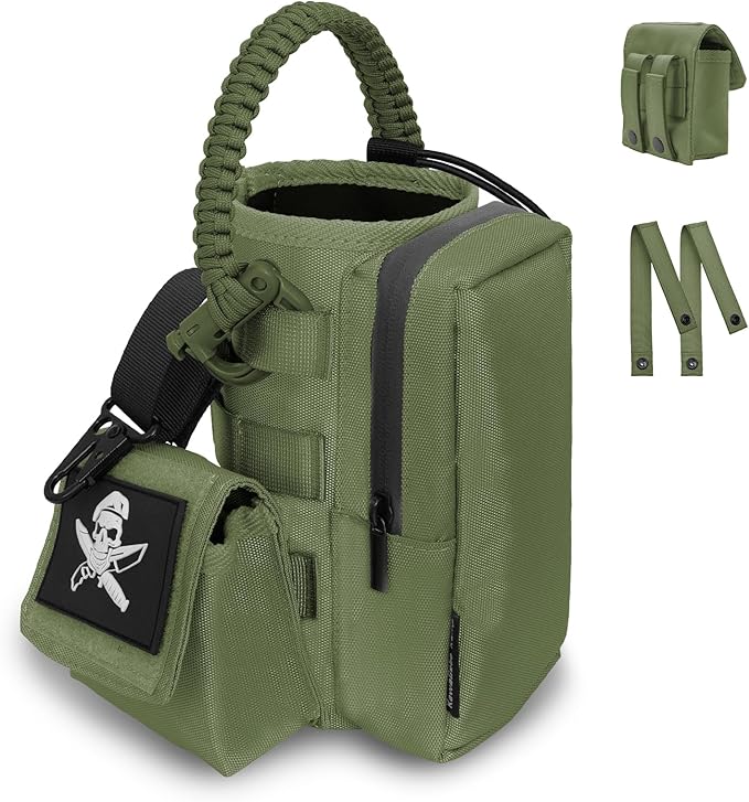 Water Bottle Holder Bag with Molle Strap - Water Bottle Carrier Pouch for Walking, Gym, Camping, Fishing, Hunting 32oz, 64oz, 128oz One Gallon Tactical Carrier Holder