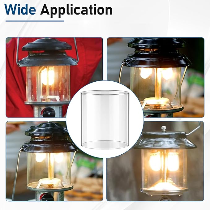 Camping Lantern Accessories for Coleman Lantern Replacement Part Glass Globe, Lantern Mantles, Check Valve and Air Stem Compatible with Standard Shape Coleman Fueled Propane Lanterns 