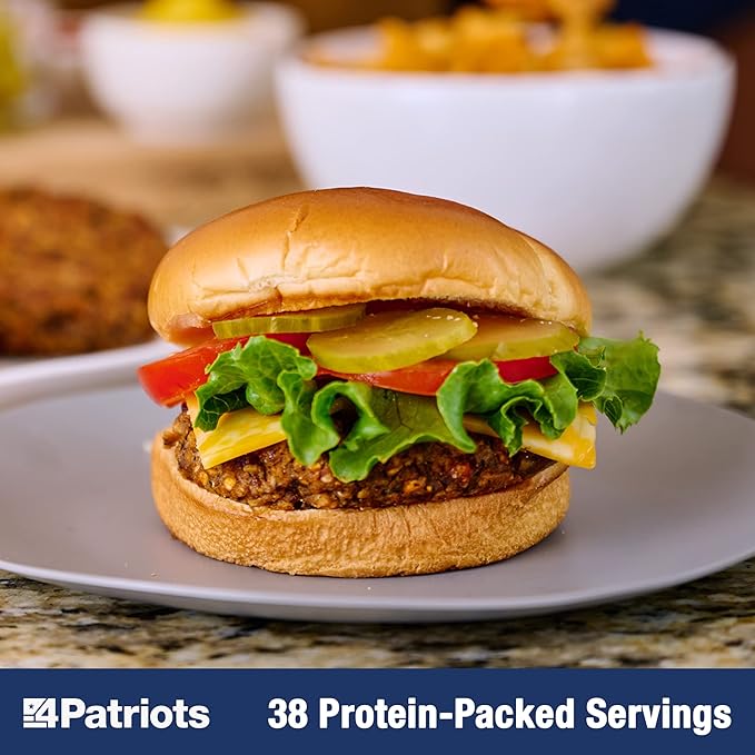 4Patriots Black Bean Burger Mix #10 Can: Tasty Survival Food Designed to Last 25 Years, 38 Servings