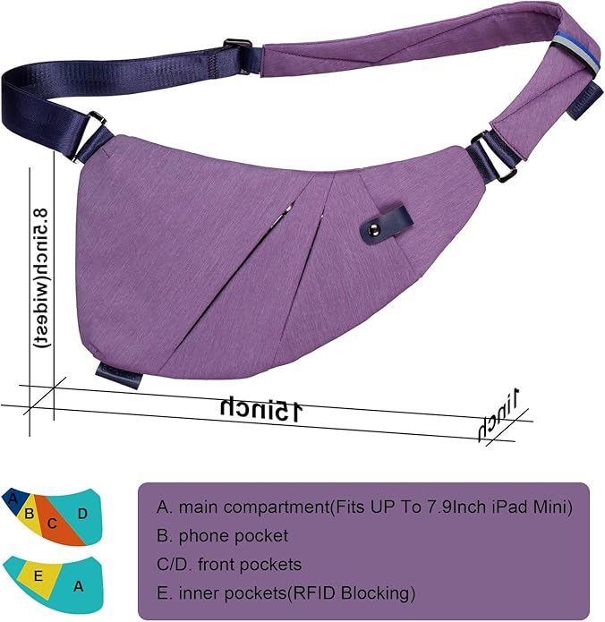 Sling Crossbody Bags Trendy Travel Anti Theft Safe Purse Bags for Women Men Waterproof