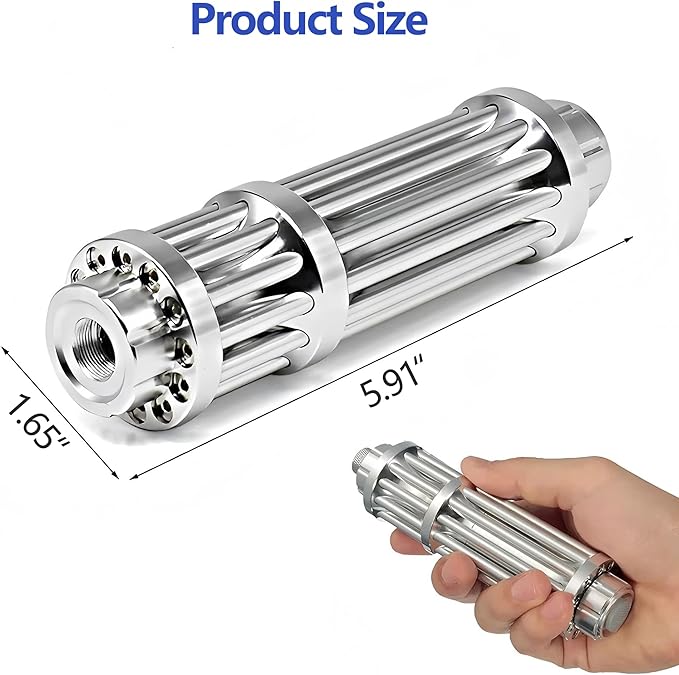 High Power Blue Flashlight, Long Range Powerful Blue Light, Rechargeable Flashlight with 5 Star-Cap for Camping, Hiking, Hunting, Fishing, Silver