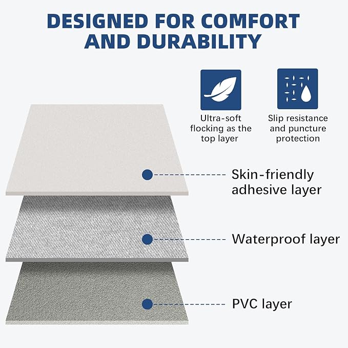 KMZ SUV Air Mattress Thickened Double Flocking Camping Mattress Upgraded Portable Sleeping Car pad Comfortable Inflatable Travel Bed with External Pump and 2 Pillows(Off-White and Light Gray)
