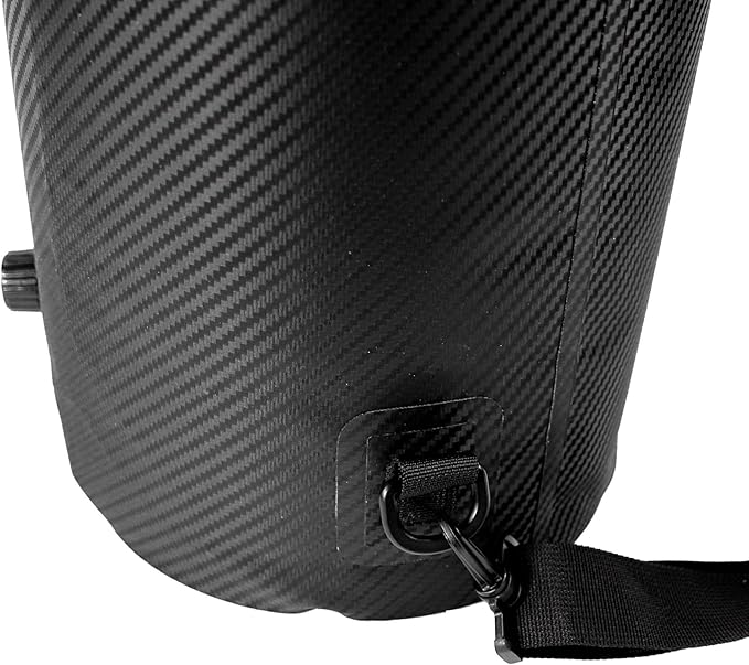 YakAttack 20L Roll-Top Drybag with Air Valve - Black Carbon | Waterproof Marine Dry Bag for Kayaking, Boating, Backpacking & Paddleboarding | Heavy Duty Roll Top Compression Drybag for Gear Storage