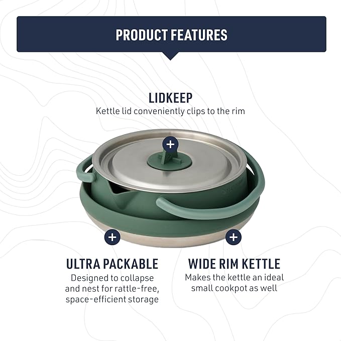Sea to Summit Detour Stainless Steel 1.6 Liter Collapsible Camp Kettle