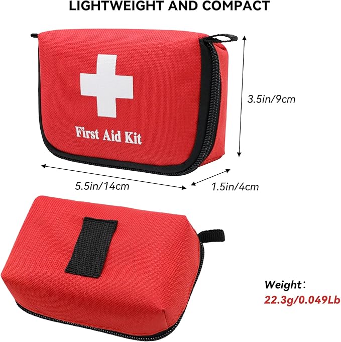 Faylapa 6Pcs Mini Empty First Aid Bag, 5.5x3.5x1.5 inches Small First Aid Kit, Emergency Medical Essentials Pouch Bag for Travel, Car, Home, Office, Camping, Outdoors, Hiking (Bag Only)