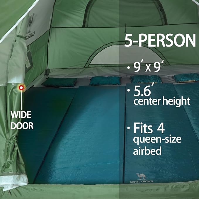 CAMEL CROWN Tents for Camping 2/3/4/5 Person Camping Dome Tent, Waterproof,Spacious, Lightweight Portable Backpacking Tent for Outdoor Camping/Hiking