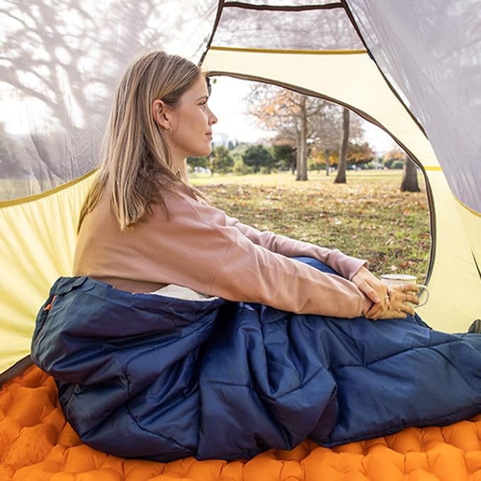 Ultralight Sleeping Bag - Envelope Lightweight Portable, Waterproof, Comfort with Compression Sack - Great for 3 Season Traveling, Camping, Hiking